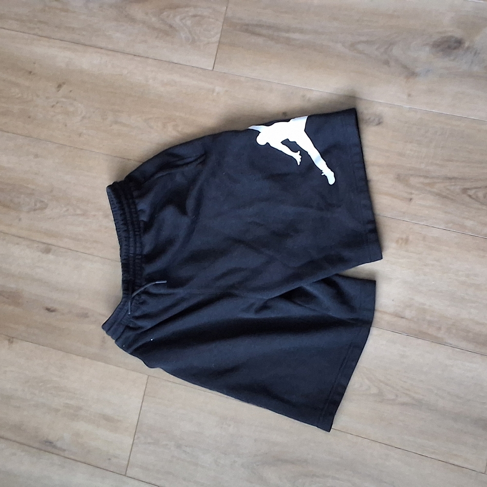 Black Athletic Shorts with White Logo